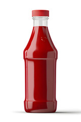 Classic Ketchup Bottle with Vibrant Red Label and Rich Ketchup Inside, Iconic Condiment for Family Meals