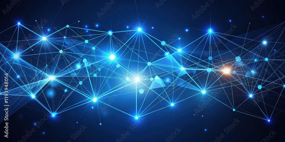 Leinwandbilder abstract digital network connections illuminated nodes and lines