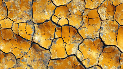 una pared o muro desgastado y viejo con la pintura levantada y seca textura descarapelada color amarillo superficie rota