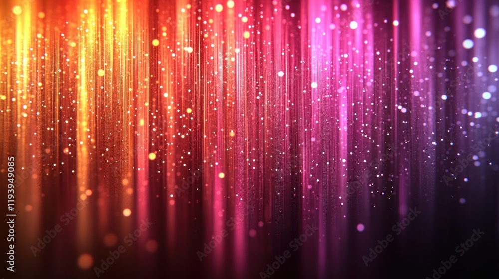 Canvas Prints colorful light streaks with sparkling particles on dark background for digital art.