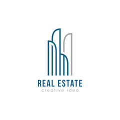 Creative Real Estate and Building Concept Logo Design Template