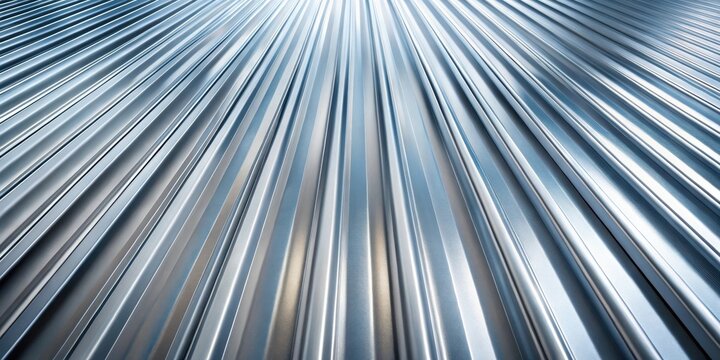 Abstract metallic surface with parallel lines receding into the distance