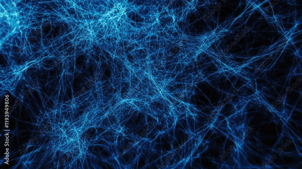 Aufkleber Abstract blue network lines forming a digital web, symbolizing connectivity, data transmission, and technological progress on a dark background