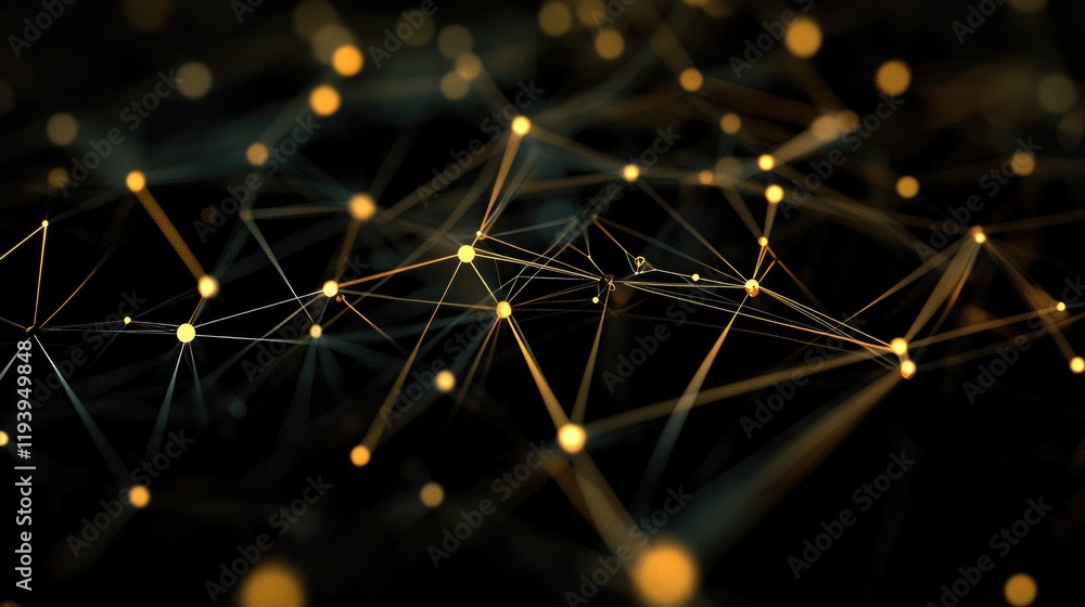 Aufkleber abstract concept of social network technologies with user symbols connected by lines, showcasing dig