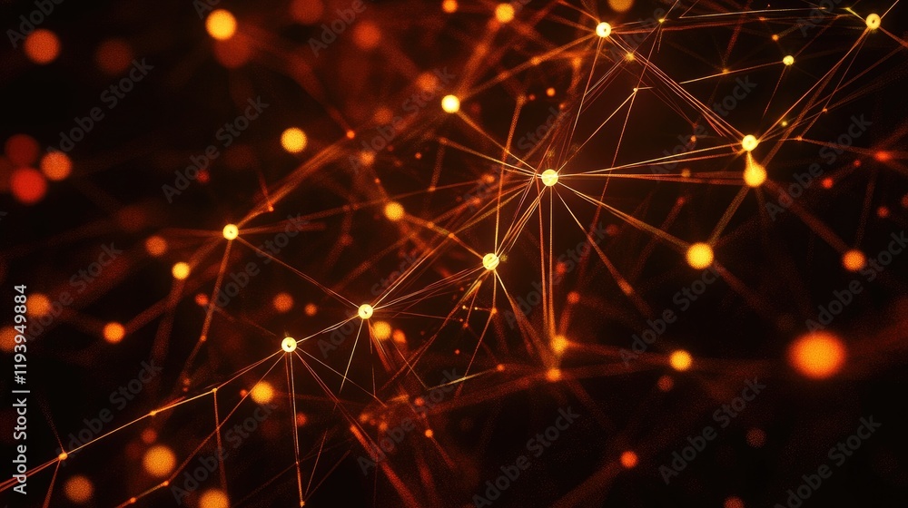 Aufkleber Abstract concept of social network technologies with user symbols connected by lines, showcasing digital interactions and online connectivity on a dark backdrop