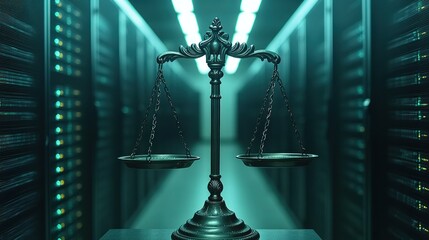 Scales of Justice in Server Room Data Ethics and Law.