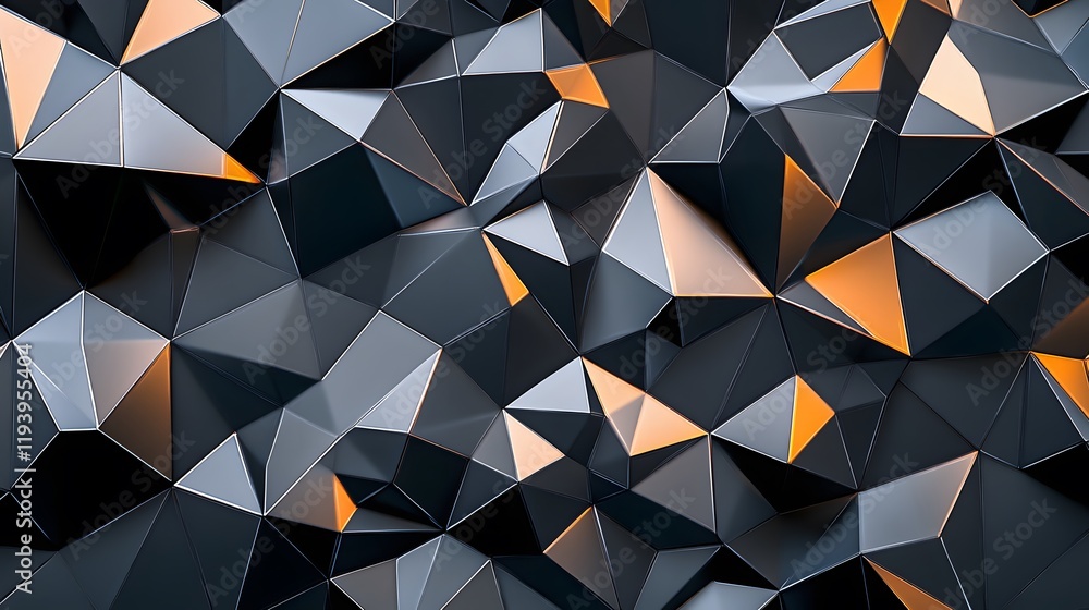 Poster abstract black and gold geometric triangular pattern