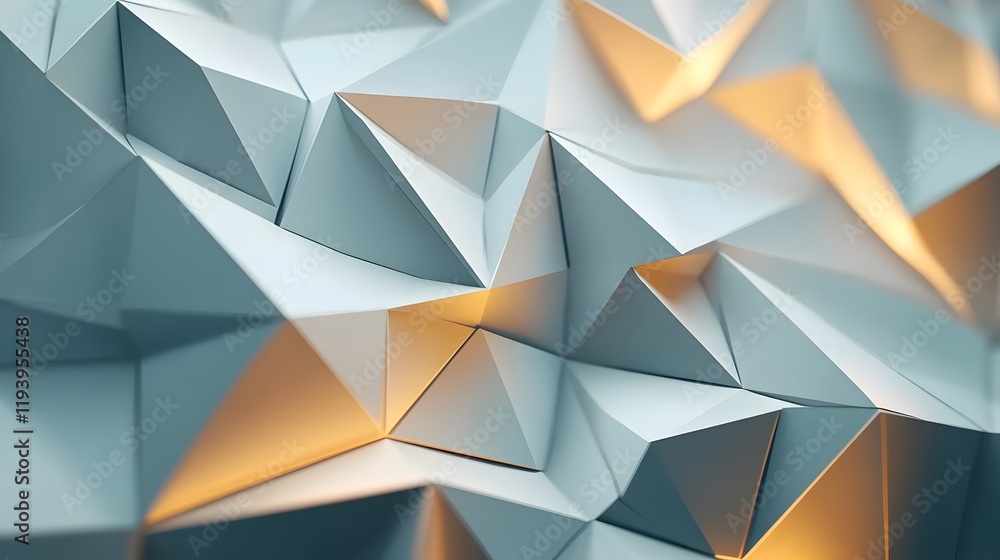 Poster abstract gray and gold geometric triangular pattern