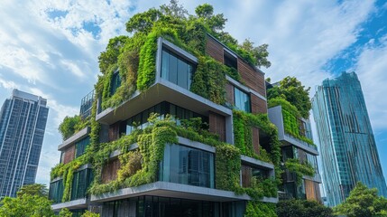 Fototapeta premium Green Building Architecture: Eco-Friendly Urban Design