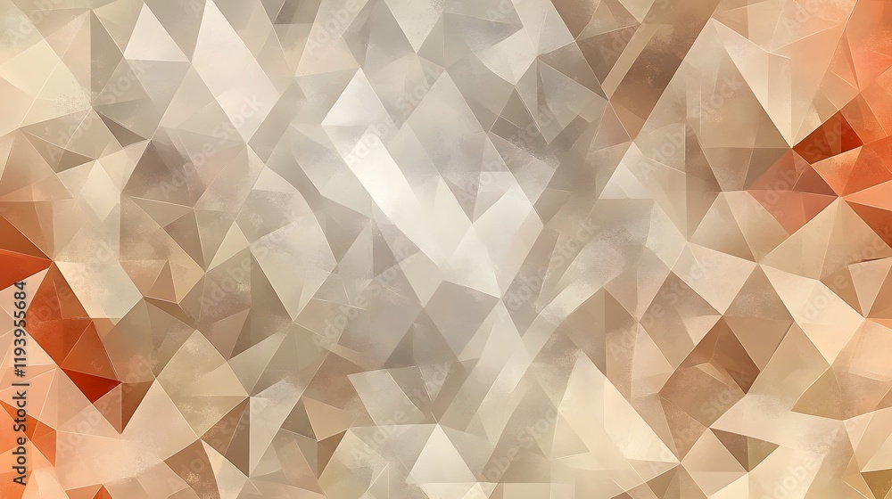 Poster abstract beige and orange triangular pattern