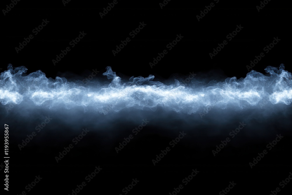 Poster abstract blue smoke wave on black background. ideal for adding a mystical or ethereal element to des