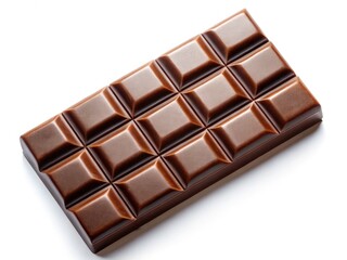 Obraz premium Isolated Chocolate Bar, Delicious Milk Chocolate, Sweet Treat, Candy Bar Photography, White Background, Food Photography, High-Resolution Image