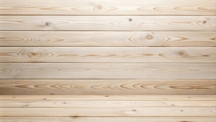 Fototapeta premium Light Wooden Planks Background with Empty Floor Space for Product Display