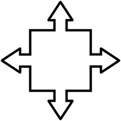 四方向矢印吹き出し（白）