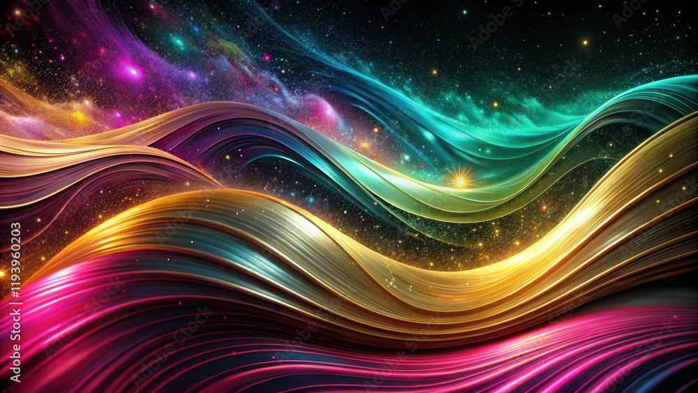 Poster abstract cosmic waves a symphony of color and light