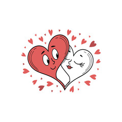 Charming and cute couple love vector illustration, perfect for romantic designs, wedding cards, valentine's projects, and creative decorations. Ideal for digital art and clipart use.