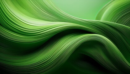 Abstract green waves, flowing lines, nature inspired design.