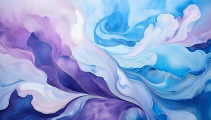 Obraz premium Abstract fluid art in calming blues and purples.