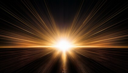 Golden rays of light burst from a bright center, creating a radiant and powerful image.