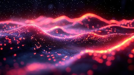 Abstract waves of light and particles in motion.