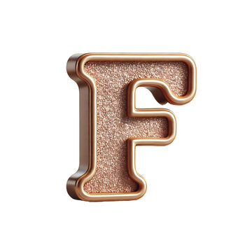 recommend clip art: Golden Glitter 3d letter F in glitter texture isolated on white background