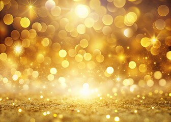 Stunning Golden Bokeh Light Background with Soft Focus for Elegant Designs and Inviting Atmosphere, Perfect for Holiday Celebrations, Weddings, or Warm Greeting Cards and Invitations