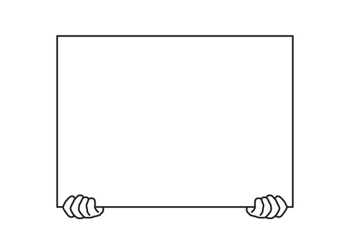 recommend clip art: 白いパネルを持つ手 D　紙　プラカード　板