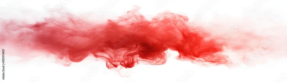 Aufkleber dynamic flow, vibrant red smoke dancing against a pristine white backdrop in abstract form