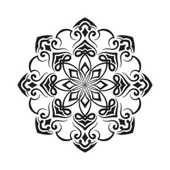 black and white mandala ornament  round lace decoration