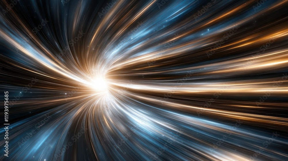 Poster bright swirling lines create dynamic space themed background