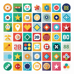 A collection of 280 colorful, flat icons arranged in a grid with white background