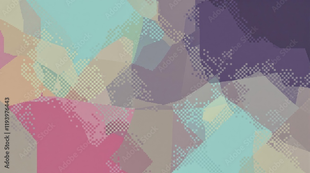 Leinwandbilder Abstract pastel toned shapes and patterns modern digitally created artwork featuring soft colors and overlapping forms