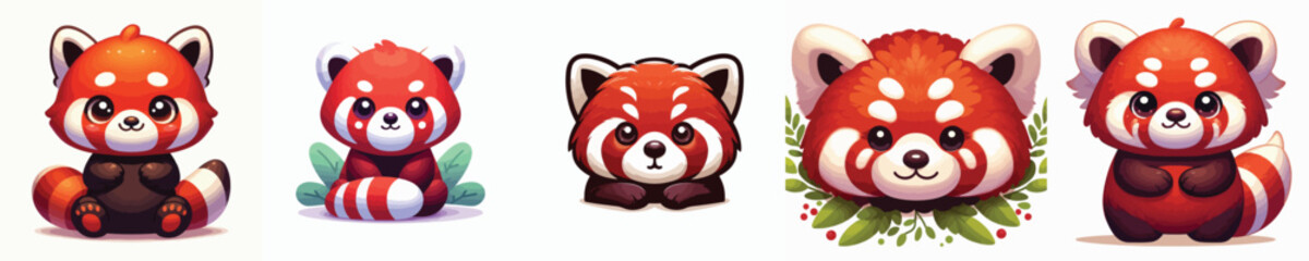 collection of cute and adorable red panda vectors © sarah16blakeyxh2