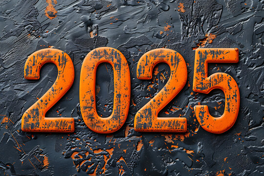 futuristic date display, black background with orange digits
