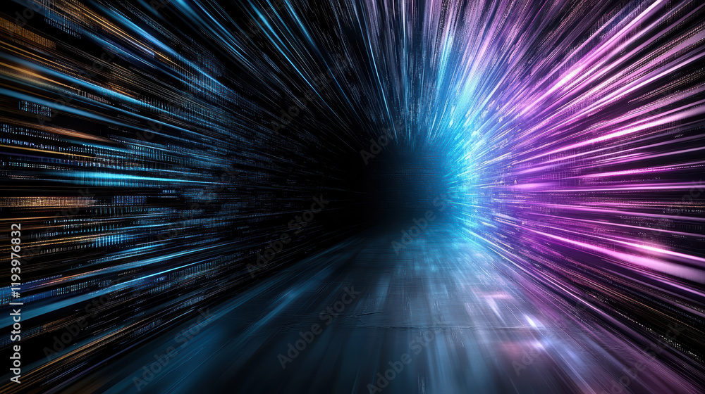 Poster futuristic abstract design with colorful technology and light effects