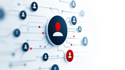 Fototapeta premium Modern clock face with striking red and black circular design 