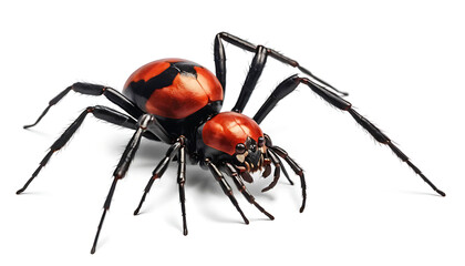 Black widow spider, png, redback, Latrodectus mactans or hasselti isolated, transparent background, generative ai