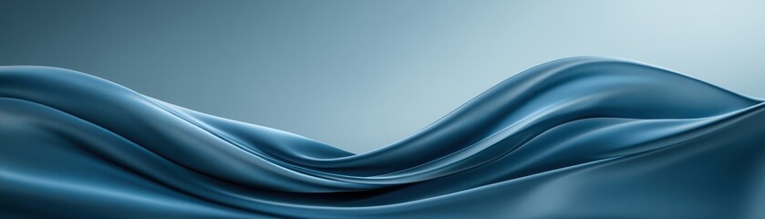 Luxurious blue silk fabric background, smooth, flowing texture for elegant designs