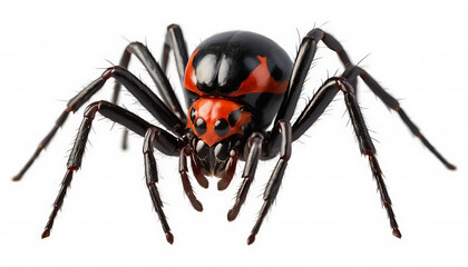 Black widow spider, png, redback, Latrodectus mactans or hasselti isolated, transparent background, generative ai