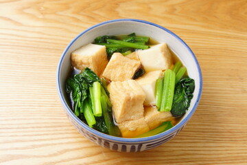 小松菜と厚揚げ