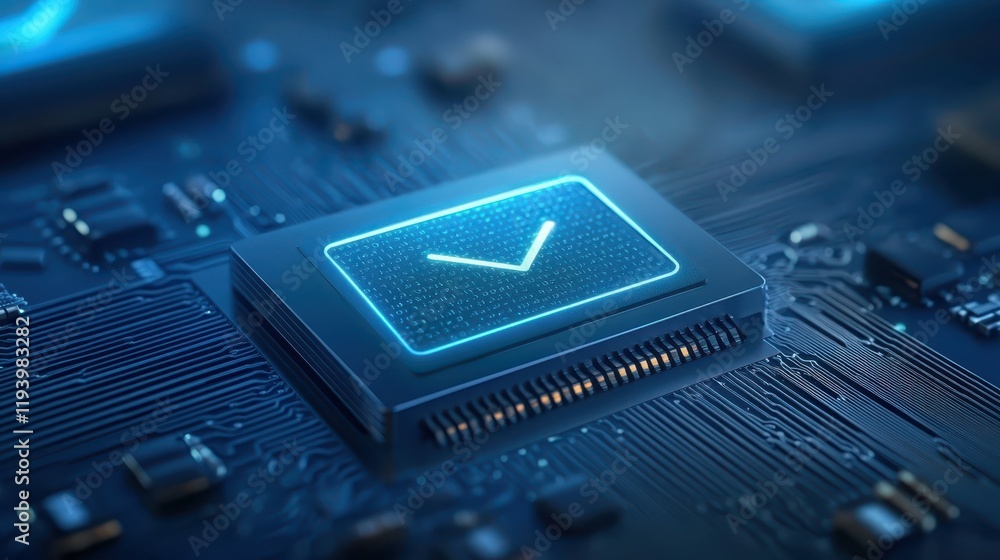Aufkleber time and technology converge, a clock ticking on computer circuit board intricate