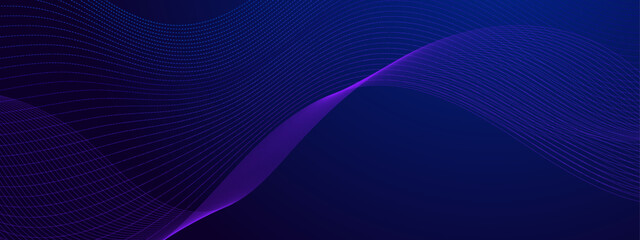 Abstract purple banner background with technology modern wave for business, corporate, seminar, talks, and creative project