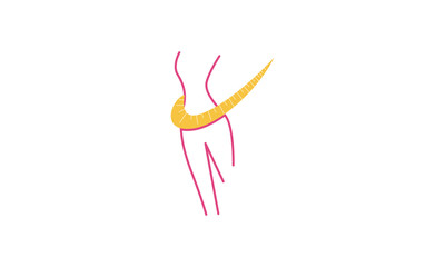 Obraz premium Losing weight icon in bold line - diet, fitness or liposuction logo