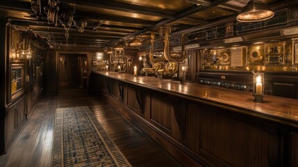 Obraz premium A Luxurious Steampunk-Themed Bar Interior