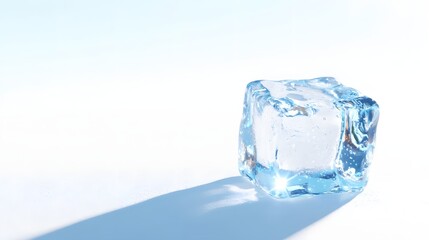 Obraz premium A single ice cube on a white background