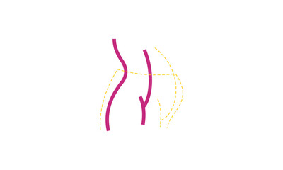 Losing weight icon in bold line - diet, fitness or liposuction logo