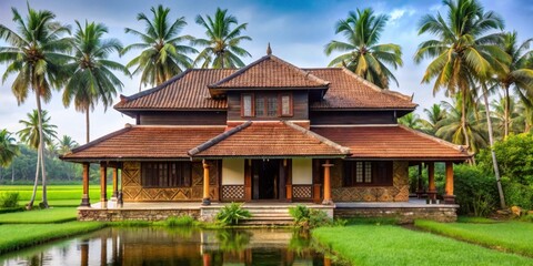 Traditional Asian Architecture Surrounded by Lush Green Landscape