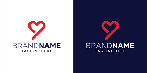 Creative Love Logo With Number 9, Design Inspiration, Illustration, Vector, Icon