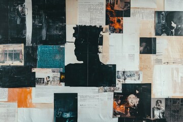 Fototapeta premium Collage featuring various images, quotes, and text elements exploring themes of identity and emotion. Generative AI