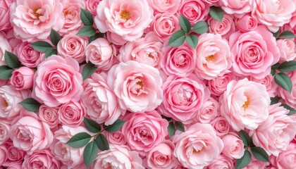 Obraz premium A close-up view of a beautiful bouquet of pink roses.